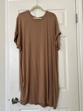 Basic Bae, Brown, Jersey dress, WITH POCKETS